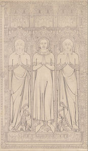 John Sell Cotman - The Sepulchral Brass Of Robert Braunche And His Two Wives In Saint Margaret's Church, Lynn, Norfolk