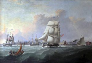 Joseph Heard - The Port Of Liverpool - In The Foreground The Ship 'john Campbell', Owner Isaac Bold