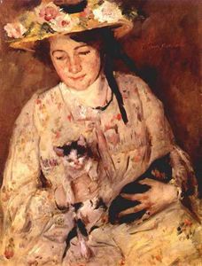 Lovis Corinth (Franz Heinrich Louis) - Young Woman With Cats