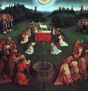 Hubert Van Eyck - The Adoration Of The Mystic Lamb From The Ghent Altarpiece