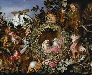 John Anster Fitzgerald - Fairies In A Bird's Nest