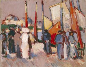 John Duncan Fergusson - People And Sails At Royan