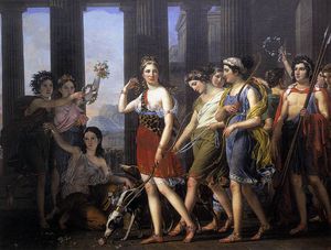 Joseph Paelinck - The Fair Anthia Leading Her Companions To The Temple Of Diana In Ephesus