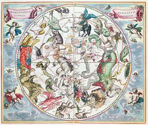 Andreas Cellarius - Map Of The Southern Hemisphere, From --the Celestial Atlas