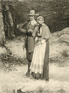 George Henry Boughton - Puritan Couple On Their Way To Sunday Worship
