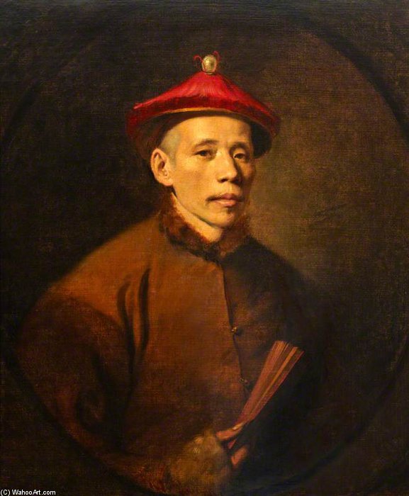  Paintings Reproductions Portrait Of A Chinese Mandarin by John Hamilton Mortimer (1740-1779, United Kingdom) | ArtsDot.com