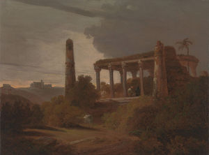 Thomas And William Daniell - Indian Landscape With Temple Ruins