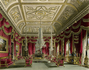 Charles Wild - Crimson Drawing Room, Carlton House, From Pyne's Royal Residences -
