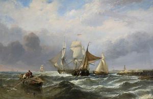 Clarkson Frederick Stanfield - Vessels Off The Dutch Coast