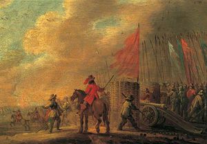 Pieter Meulener - Battle Scene With Artillery