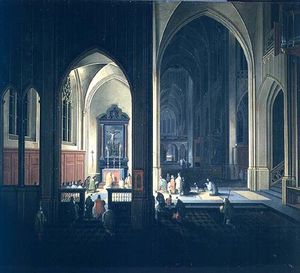 Pieter Neefs The Elder - Interior Of A Gothic Church