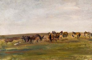Alfred James Munnings - Exmoor Ponies -