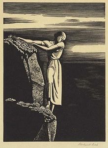 Rockwell Kent - Girl On Cliff (the Abyss)