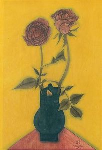Léonard Tsugouharu Foujita - Vase De Roses