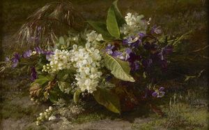 Geraldine Jacoba Van De Sande Bakhuyzen - A Still Life Of Flowering Springs And Violets