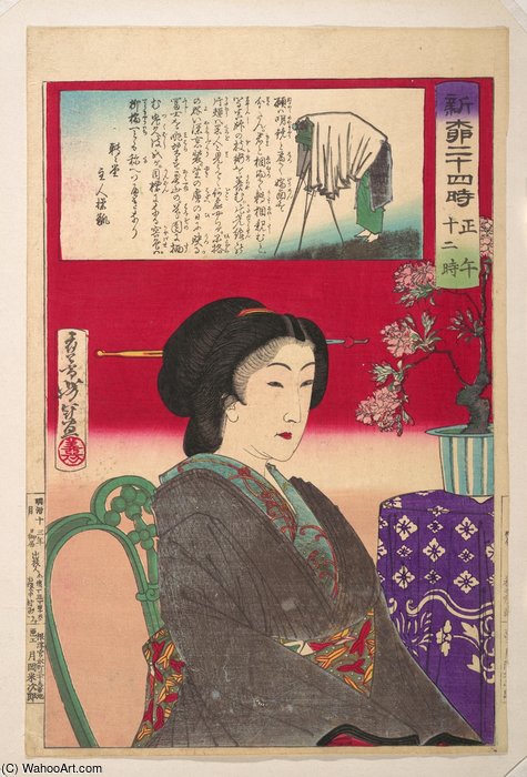  Artwork Replica Twenty-four Hours At Shinyanagi by Tsukioka Yoshitoshi (1839-1892, Japan) | ArtsDot.com
