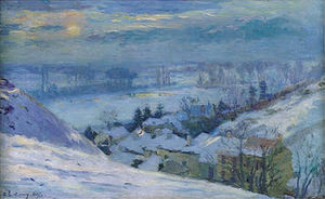 Albert-Charles Lebourg (Albert-Marie Lebourg) - The Village of Herblay under Snow
