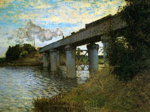 Claude Monet - The rail bridge Sun