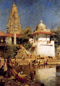 Edwin Lord Weeks - the temple and tank of walkeshwar at bombay