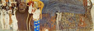 Gustave Klimt - Beethovenfries Die feindlichen Gewalten, Die drei Gorgonen