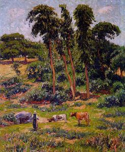 Henri Moret - Peasant and Her Herd