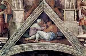 Michelangelo Buonarroti - The Ancestors of Christ; Josias, Jechonias and Salathiel