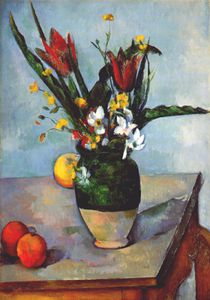 Paul Cezanne - the vase of tulips