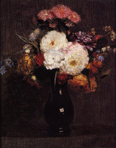 Henri Fantin Latour - Dahlias, Queens, Daisies, Roses and Cornflowers