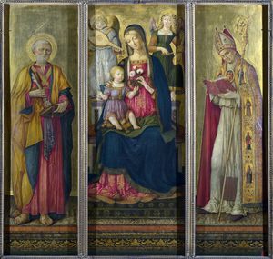 Benvenuto Di Giovanni Di Meo Del Guasta - The Virgin and Child with Saints