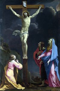 Eustache Le Sueur (Lesueur) - Christ on the Cross with the Virgin and Saints