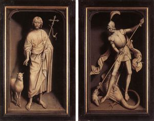 Hans Memling - late - Triptych of the Family Moreel (closed)