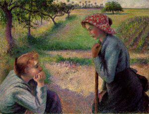 Camille Pissarro - Two young peasant women