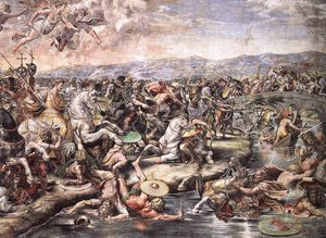 Raphael (Raffaello Sanzio Da Urbino) - The Battle at Pons Milvius (detail)