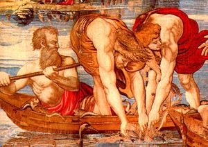 Raphael (Raffaello Sanzio Da Urbino) - The Miraculous Draught of Fishes - The catch of fishes d