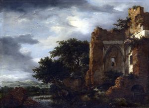 Jacob Isaakszoon Van Ruisdael (Ruysdael) - Ruins in a Dune Landscape