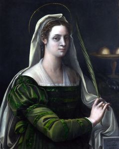 Sebastiano Del Piombo - Portrait of a Lady with the Attributes of Saint Agatha