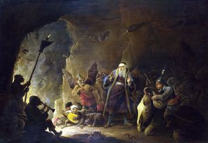 David The Younger Teniers - Rich Man being led to Hell