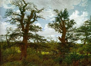 Caspar David Friedrich - Landscape with Oak Trees and a Hunter