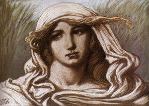 Elihu Vedder - Head of a Young Woman