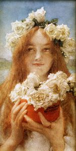 Lawrence Alma-Tadema - Summer Offering (Young Girl with Roses)