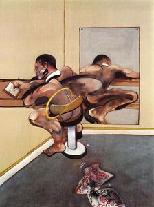 Francis Bacon - Figure Writing Reflected in a mirror,