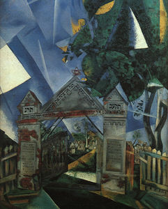Marc Chagall - Cemetery Gates, oil on canvas, private collect