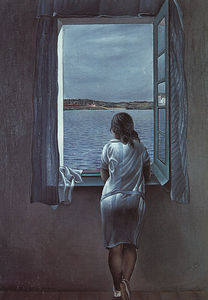 Salvador Dali - Dalí figure at a window (girl standing at the window),1925,