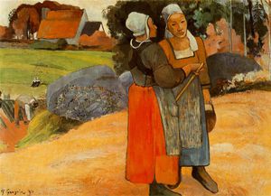 Paul Gauguin - Paysanes Bretones (Breton peasant women) Oil on