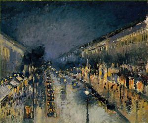Camille Pissarro - Le Boulevard Montmartre, effet de nuit, - (53.5x)