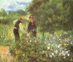 Pierre-Auguste Renoir - Conversation with the Gardener, approx. oil on