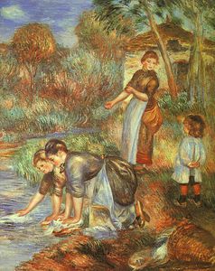 Pierre-Auguste Renoir - The Washer-Women, oil on canvas, Baltimore Muse