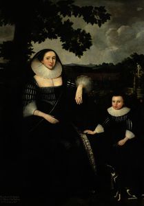 Marcus The Younger Gheeraerts - Lady Anne Cotton, née Hoghton, with Her Son, John