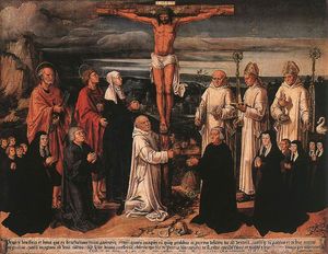 Anton Woensam Von Worms - Christ on the Cross with Carthusian Saints