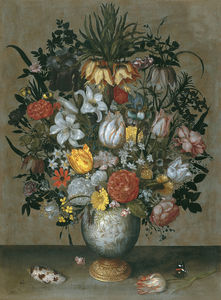Ambrosius Bosschaert The Elder - Chinese vase with flowers (about (68,6 x 50,8) (Madrid) (1609))